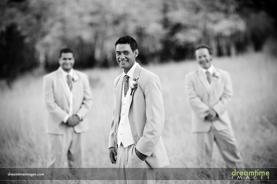groom and groomsmen in estes park