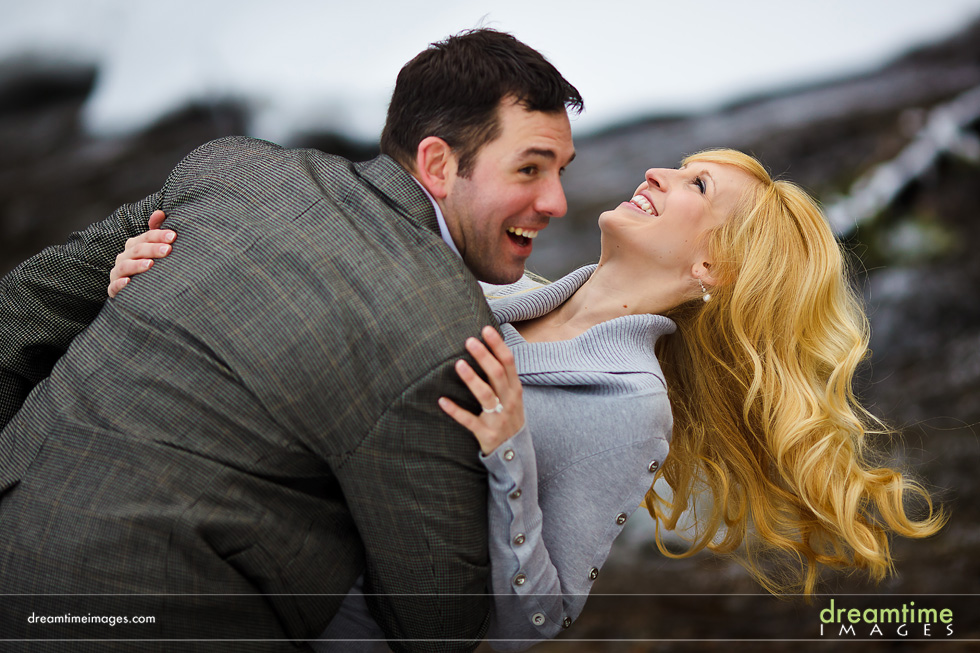 engagement photography stream winter vail