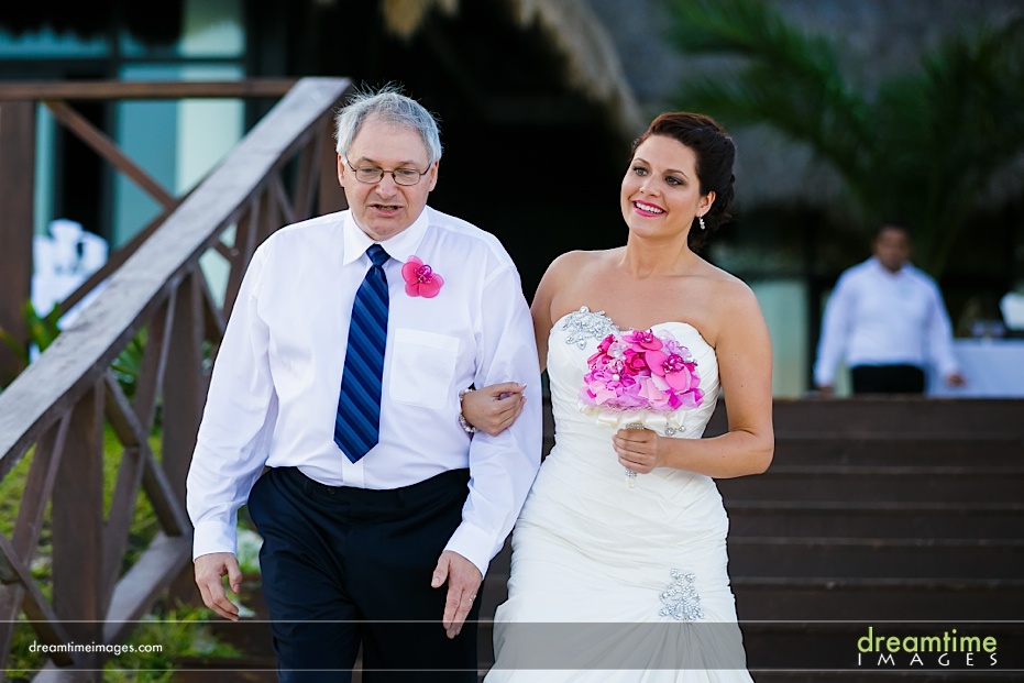 bride pink flowers