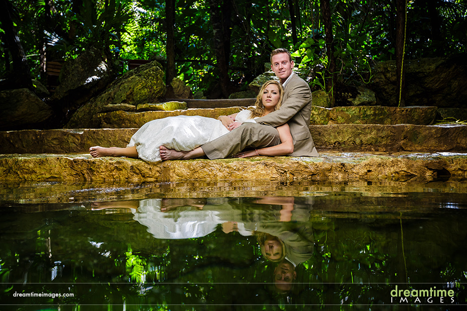 cenotes mexico trash the dress